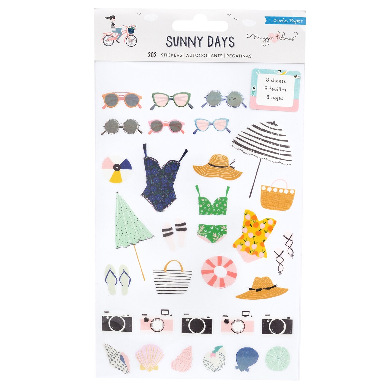Maggie Holmes Sunny Days Sticker Book 202/Pkg-Icons & Phrases W/Foiled Accents
